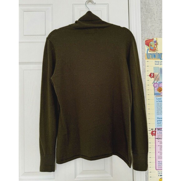 ORVIS women’s Large 100% Merino Wool Sweater Dark Green Khaki - Picture 8 of 8